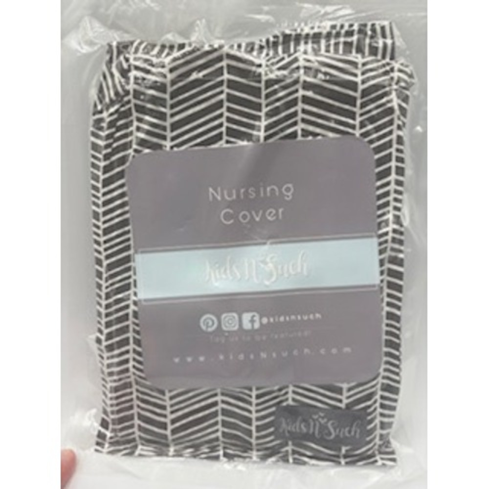 Kids N Such Nursing Cover‎ One Size Black White Herringbone Breastfeeding Apron